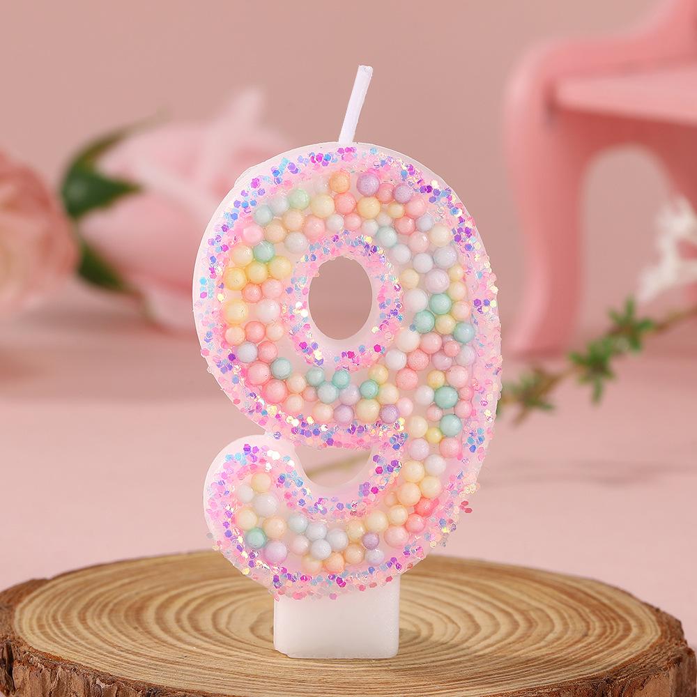 

Милые розовые мультяшные свечи-цифры 0-9 для праздничного украшения и креативного DIY Macaron Balloon Pink