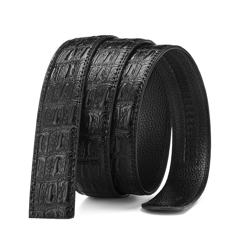 Explosive Men'S 3.5Cm Leather Self-Buckle Belt With High-End Melon Seed Pattern Slacks Belt