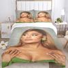 3-teilige Ariana Grande's Green Elegance Bettwäsche-Sets für alle Größen Neue 3D-bedruckte Bettdecke Bettbezug Kissenbezug Schlafzimmerdekoration