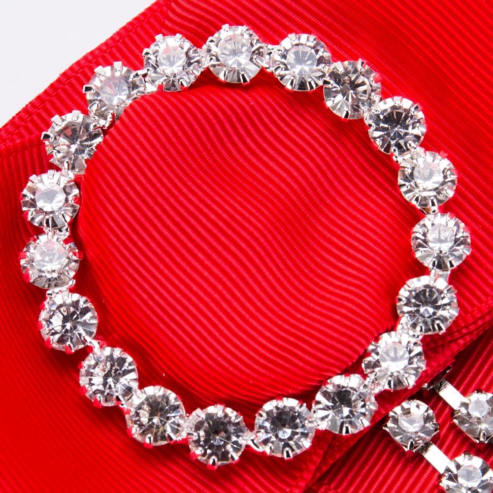 Double-layer Bowknot Corsage Brooch Breastpin Alloy Inlaid Artificial Gems Lady Women Valentine Gift
