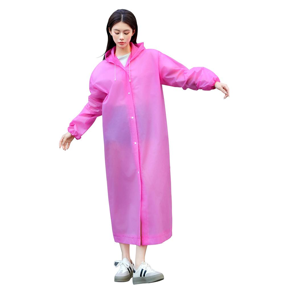 

Многоразовый дождевик-пончо с капюшоном на шнурке и эластичными манжетами, очень толстый, защитный, изолирующий, аварийный, для активного отдыха розовый