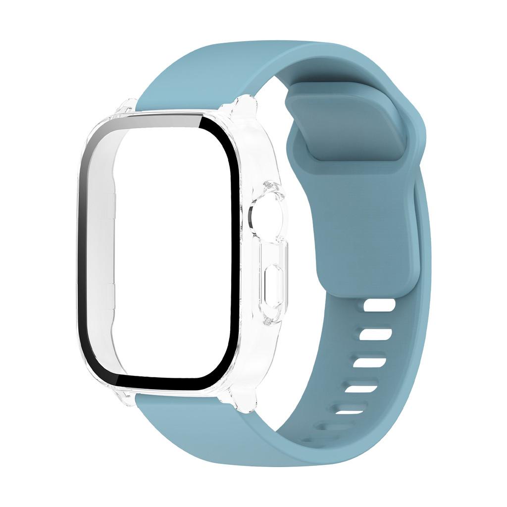 For Realme Watch5 PC Case with Tempered Glass Screen Protector and Silicone Strap Band Full Protection Cover for Realme