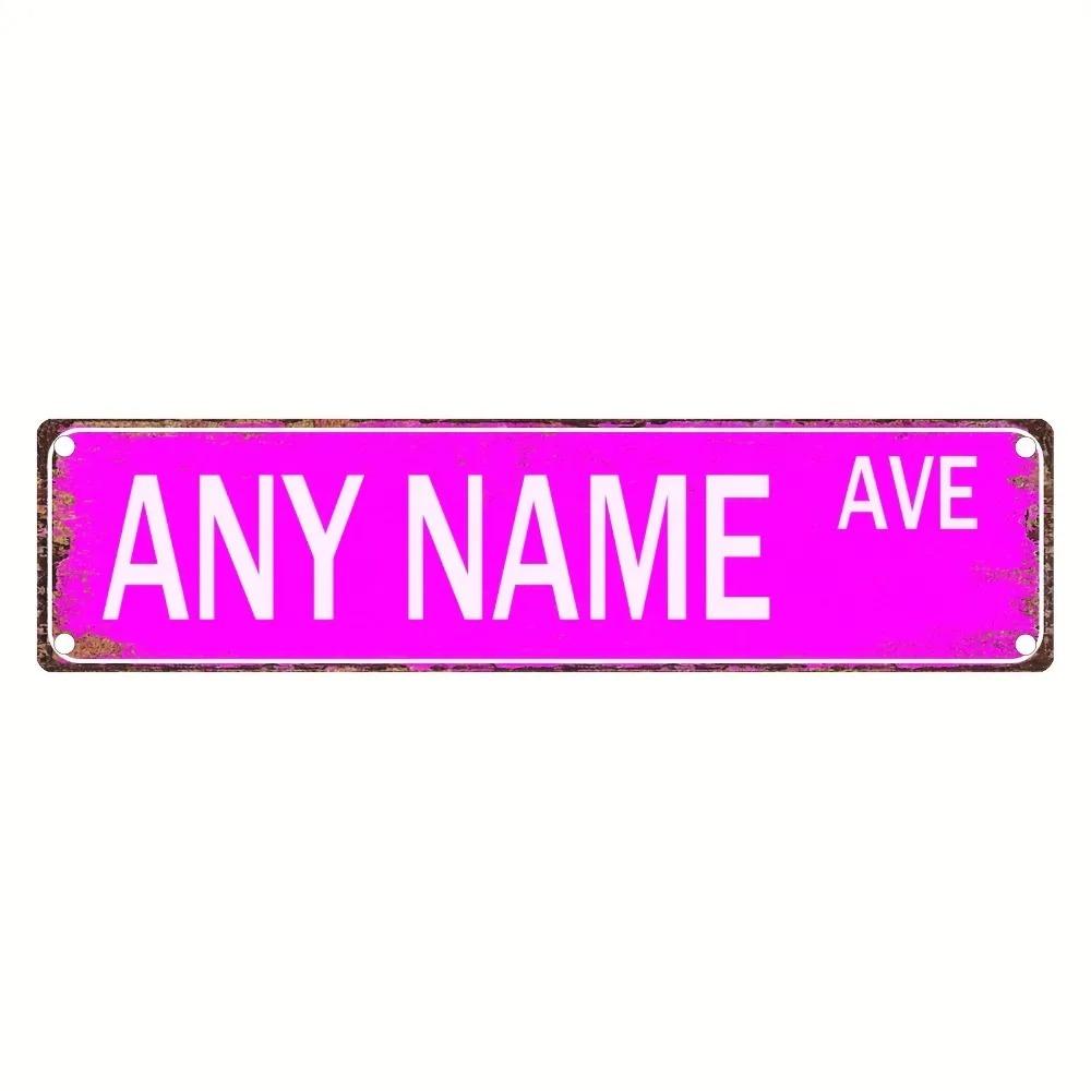 Personalized Retro Street Sign 15.75x3.94in Custom Metal Foil Wall Decor