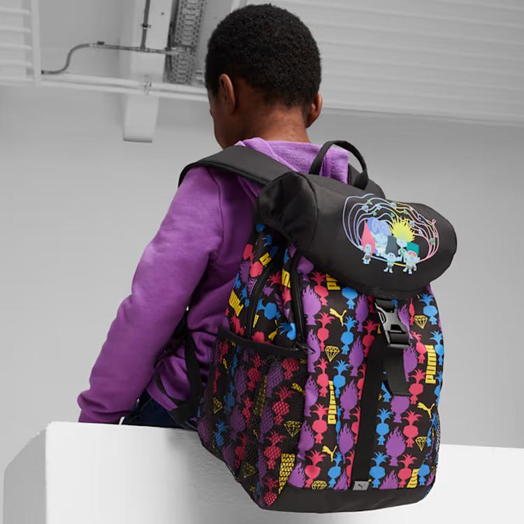 New PUMA Magic Hair Fairy Collaboration Fabric Backpack Regular Unisex Black Full Print 090261-01