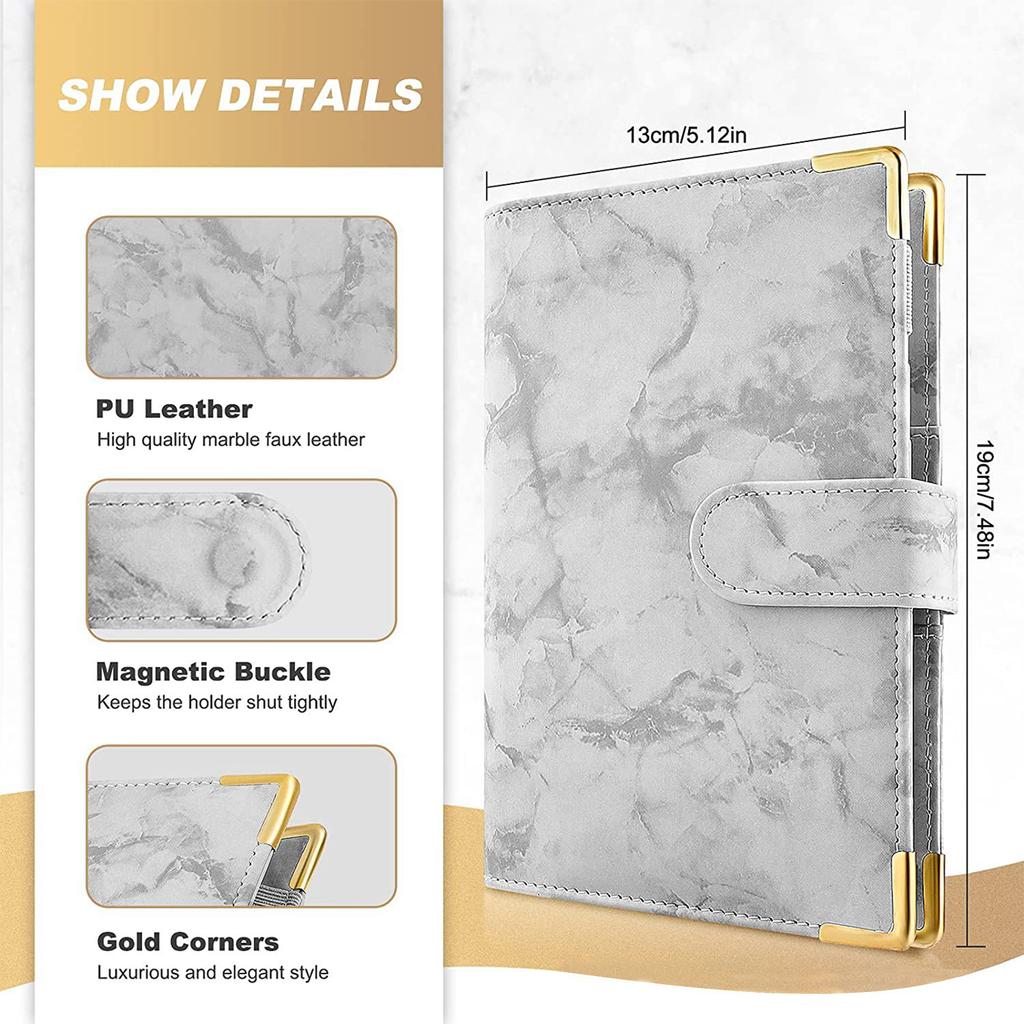Budget Binder A6 12 Color Budget Sheets Zipper Bags 24 Labels 2 English Labels Cash Envelope Binder for Budgeting