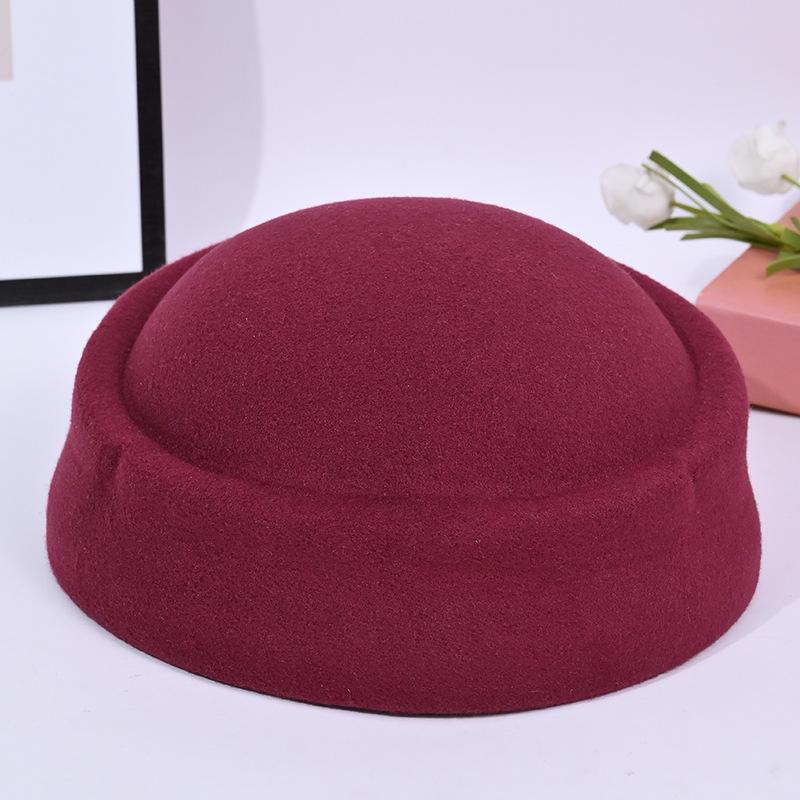

Осень и Зима Ретро Шерстяной Цилиндр Французский Высокий Класс Темперамент Элегантная Простая Универсальная Шляпа для Женщин Теплая Adjustable