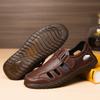 Sandals men's summer breathable and lightweight leather surface beach shoes simple and comfortable and casual