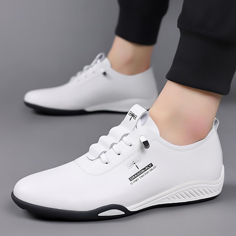 Lightweight casual leather shoes sports shoes trendy men's shoes comfortable versatile white shoes leather shoes