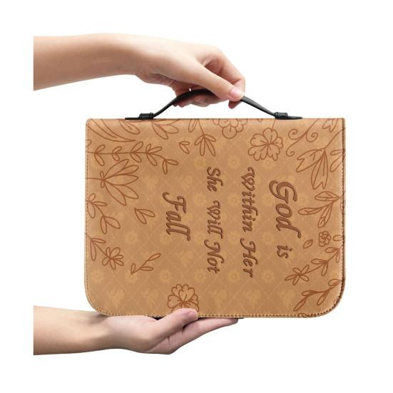 Bible Carrying Bag with Handle Zipper Closure Wear Resistant Waterproof Portable Print