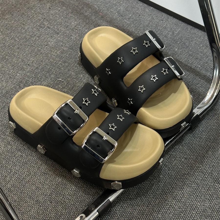 

Новые летние шлепанцы на толстой подошве и толстом каблуке с двойным ремешком, женские летние прохладные шлепанцы на толстой подошве 40/41