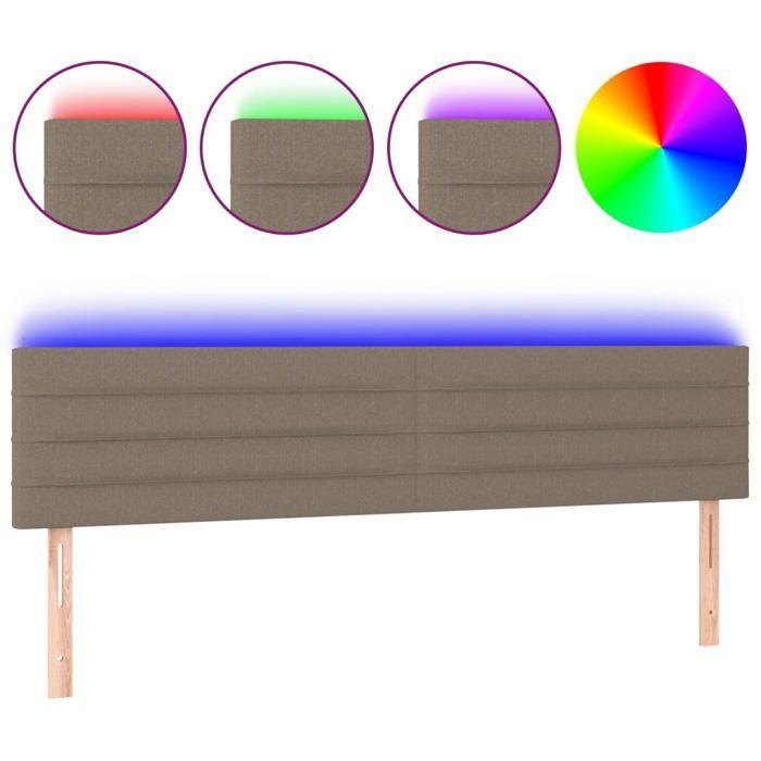 VidaXL LED Headboard Bedroom Furniture Double Bed Accessory Head of Bed Frame Interior Taupe 3121770