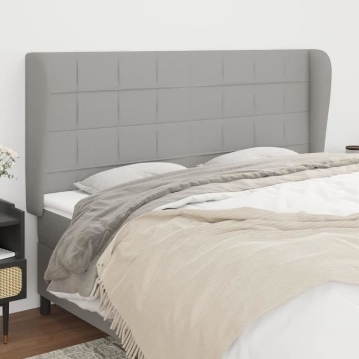 VidaXL Headboard with Ears Light Grey 183x23x118-128 Cm Fabric3117970