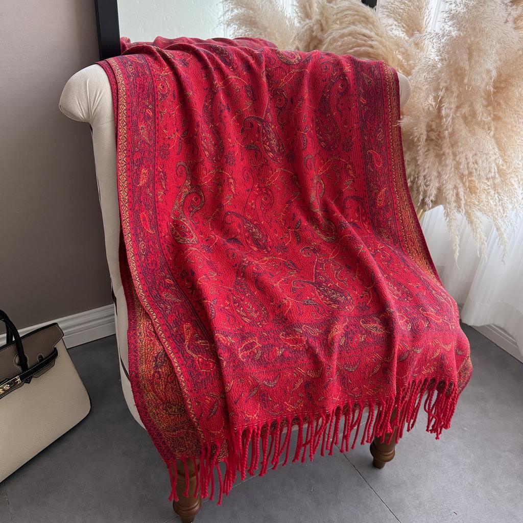 Shawl Paisley Cashew Jacquard Long Fringed Scarf Spring Summer Shawl Scarf Women