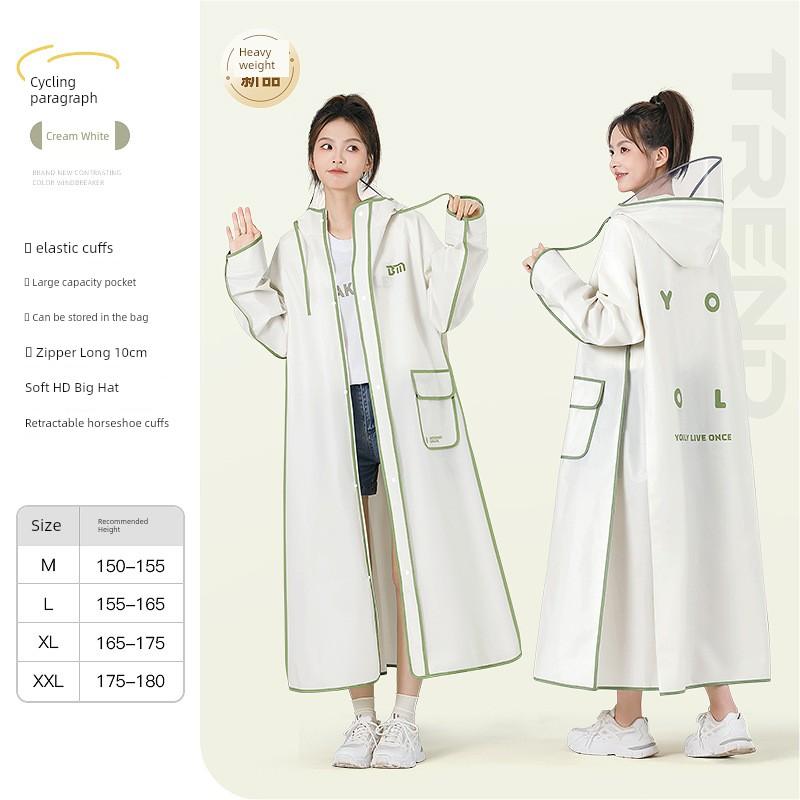 Electric Vehicle-Specific Raincoat, Long Full-Body Storm-Proof Raincoat for Women, One-Piece Adult Outerwear, Thickened Large Single-Person Rain