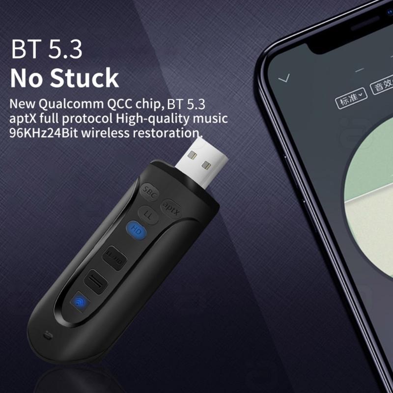 BT5.3 USB Wireless  Transmitter  Transmitter APTX/APTX-LL/APTX-HD/APTX Adaptive For Computer TV Car Speaker