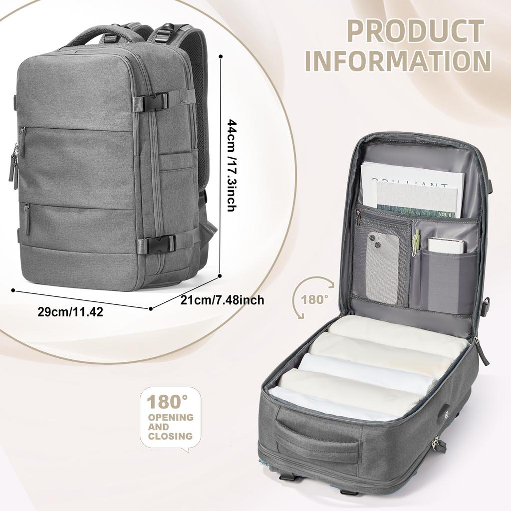 Men's Backpack Versatile Commuting Business Waterproof Backpacks Laptop Bag Large-Capacity Carry On Luggage Travel Backpack