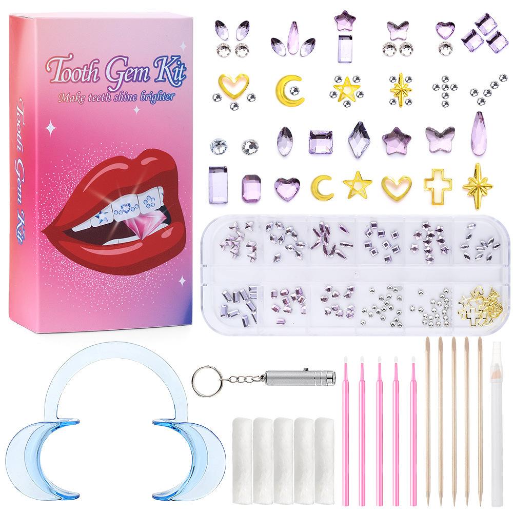 Dental Diamond Tooth Decoration, Tooth Diamond Tool Diy Set, Tooth Sticker, Diamond Love Horse Eye Decoration