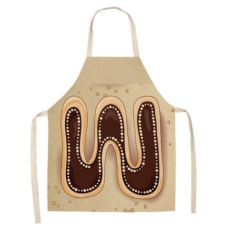 Avental de cozinha com estampa de alfabeto, avental sem mangas de linho para crianças, para cozinhar, churrasco, ferramentas de limpeza doméstica, 47x38cm, 68x55cm