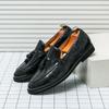 Fashion Fashion Brand Men's Comfortable Tassel Soft Soled Leather Shoes British Style Mens Patent Leather Mirror Breathable Casual Shoes