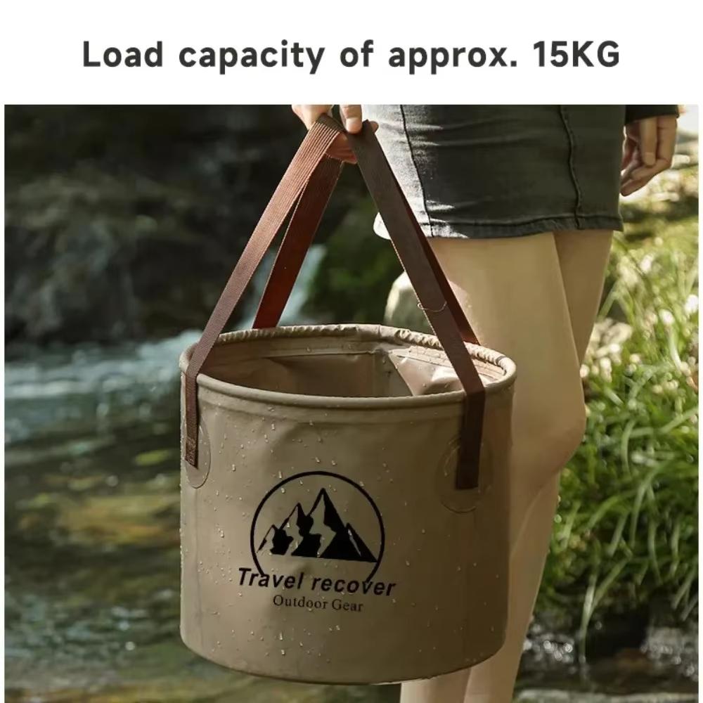 20L Folding Bucket Outdoor Portable Hand-held Fishing Bucket Large Capacity Camping Travel Storage Bucket Camping Essential