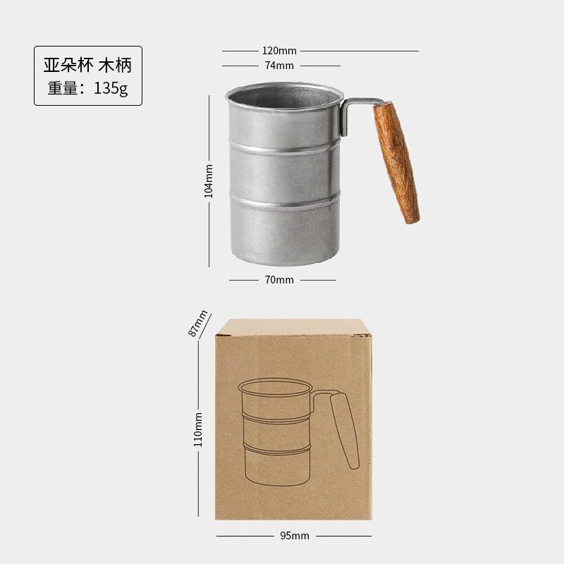 Stainless Steel Outdoor Camping Mug Portable Foldable Handle Retro Beer Cups Coffee Water Cup Picnic Travel Drinkware Tumbler