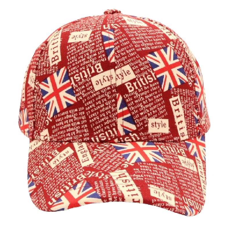Flag National Uk Character Baseball Cap Printed Letter  Casual Hat  Simple