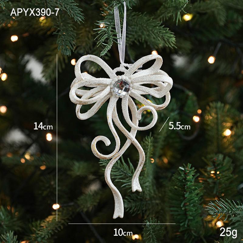 White Irregular Pendant with Gold Glitter Angel Wings, Single Pack Christmas Tree Ornament.