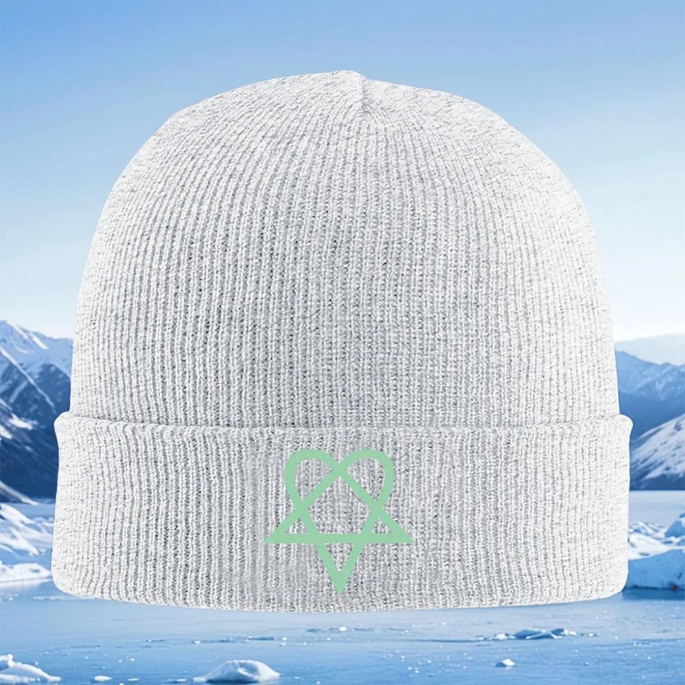Heartagram symbolLove metal music Knitted Hat Unisex Women Unisex Beanie Pullover Cap Winter Thermal Warm Christmas Outdoor Cyclin