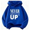 "Never Give Up" Letter Print Children's Sweatshirt - Spring Sportswear for Boys & Girls