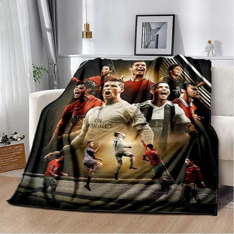 3D Print Football Star CR7 Soft Plush Blanket, Flannel Blanket Throw Blanket for Living Room Bedroom Bed Sofa Picnic Cover