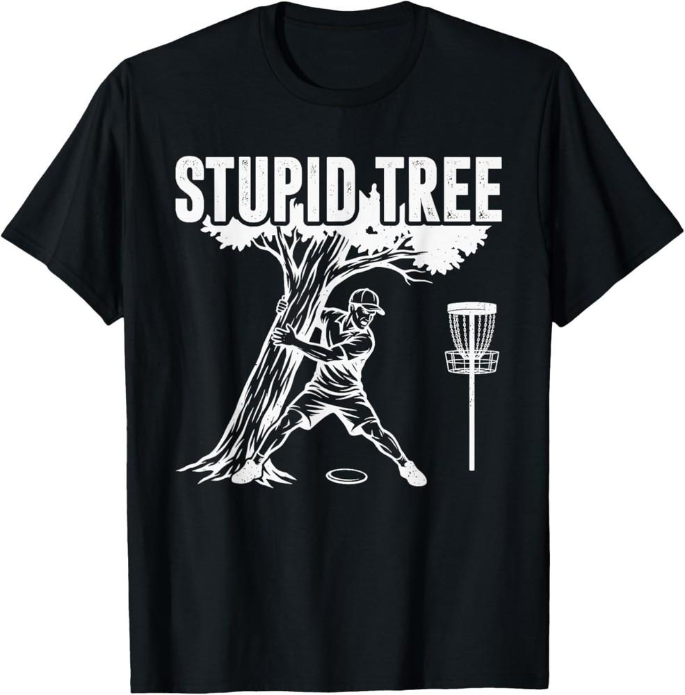 Funny Angry Disc Golf Player Saying Stupid Tree T‑Shirt