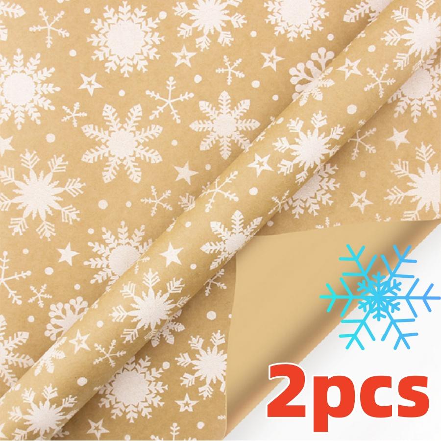 Christmas Gift Wrapping Paper with Snowflake Tree Pattern Paper Roll 16.9"x590" Eco-Friendly Paper Material for Holiday Presents
