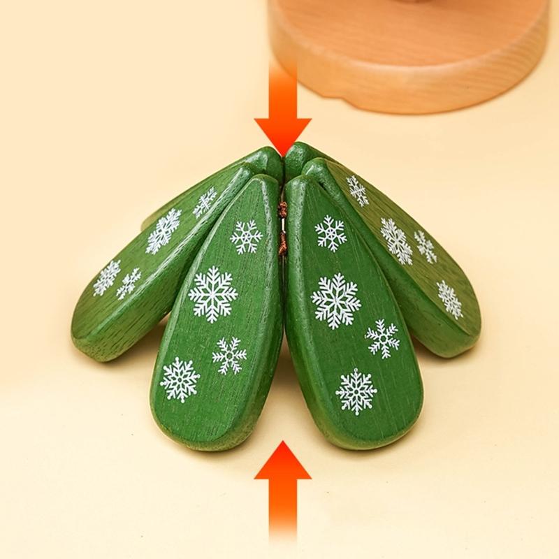 Wooden Stackable Christmas Tree Coasters Heatproof Dining Accessories With Seasonal Decorative Functionality