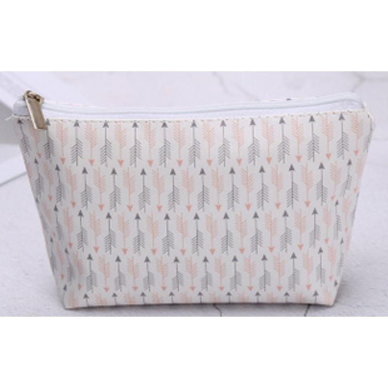 Bedruckte Reise-Kosmetiktasche, klein, koreanisch, tragbar, großes Fassungsvermögen, Kosmetiktasche, Clutch, Kosmetiktasche