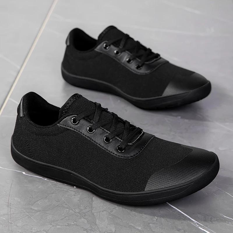 Minimalist Shoes for Men Wide Toe Barefoot Zero Drop Shoes Casual Leather Fashion Sneakers Lightweight Walking Shoes Zapatillas