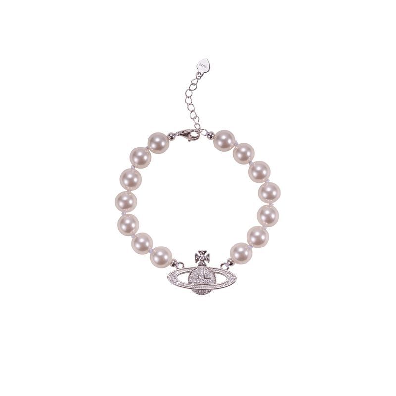 Shijia Perla Imperatrice Vedova Occidentale Bracciale Pianeta Saturno Full Diamond Choker Vivian Gioielli per Mano di Temperamento Lusso Leggero