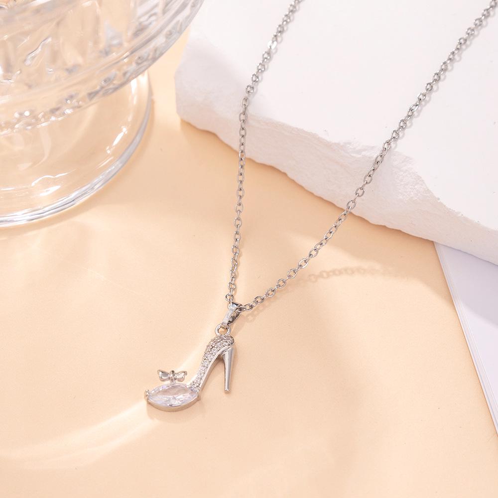 Kadın Lüks Titanyum Çelik Kolye Ucu Klavikula ve Uzun Kazak Kolyesi - Niş Tasarım