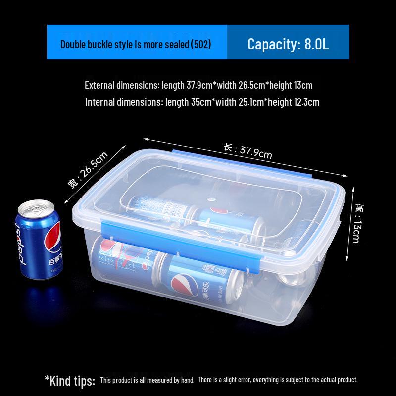 Rectangular Transparent Food-Grade Plastic Storage Box with Lid for Microwave and Refrigerator