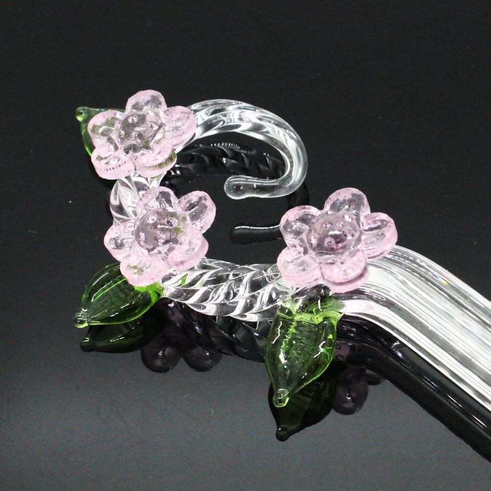 Glass Cherry blossom and flowing water pen, design, pink.