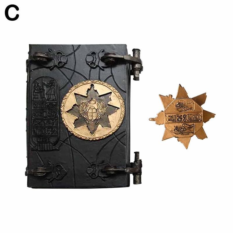 

Деревянная винтажная коробка для хранения Книга смерти мумии Украшения из смолы Поделки Украшения Волшебный зал I8H5 black with key-One-size