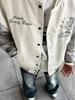 Unisex College Style Baseball Jacket with Embroidered Stand Collar - Trendy, Loose-Fit Outerwear for Autumn