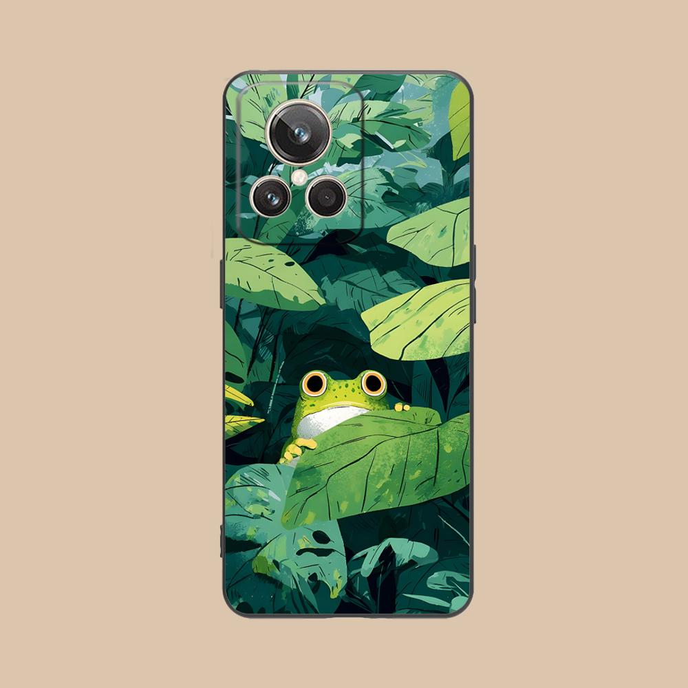 

Kawaii Frog Phone Case for Realme GT 8 Neo Pro C75 73 71 C67 65 C55 53 C35 31 C20 15 Soft TPU Shockproof Cover realme C15