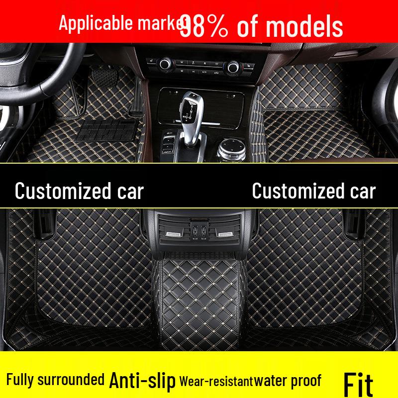 

Заказные двухслойные автомобильные коврики TT Diamond Silk - Полный охват, Специальный кожаный дизайн Passionate Red Single Layer