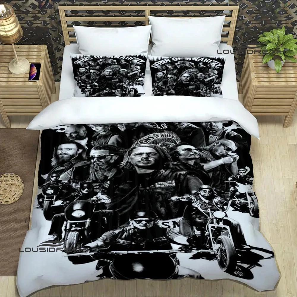 

Sons of Anarchy Комплекти постільної білизни з принтом у ретро стилі Вишуканий набір речей підодіяльник комплект постільної білизни розкішний подарунок на день народження AU Single(140x210cm)