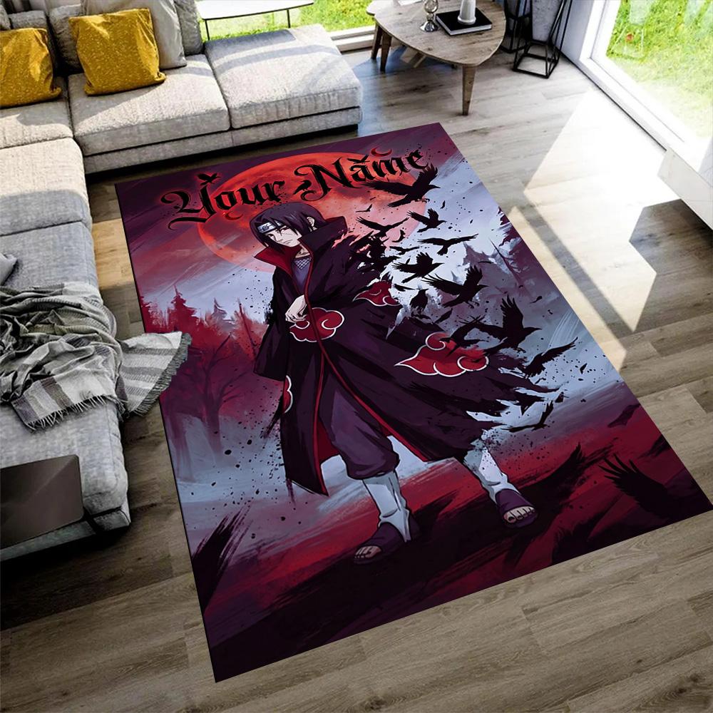 Naruto Character Customize Your Name Floor Mat Suitable for Kitchen Game Room Foyer Entryway Anti-slip Rug Anime Office Decor