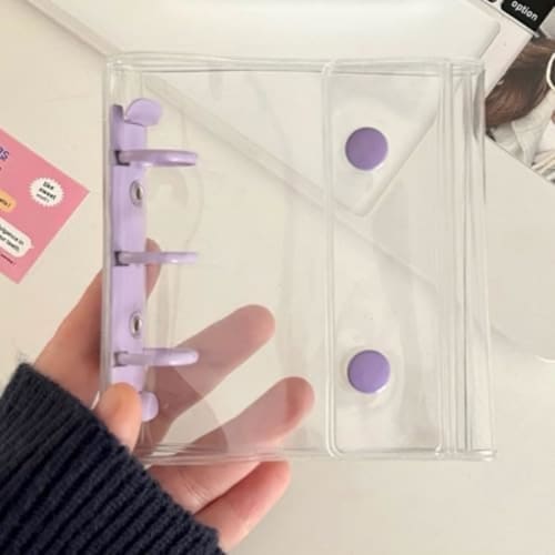 Wyazziv3 Contrast Card Case, Mini Binder Storage, Multifunctional Refills, Cute Design, Collection Organizer, Photo Storage Case (Light Green)