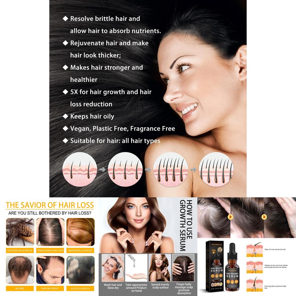 West Month Hair Growth Nutrient Oil For Lush And Thick Hair Nourishing Care 30ml