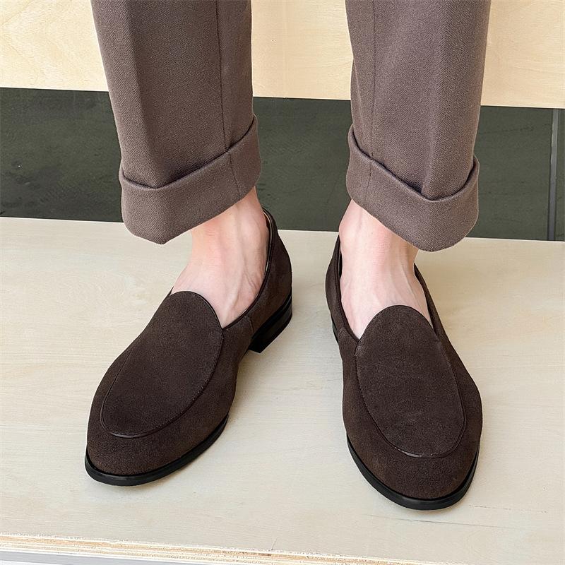 2025 neue lässige bequeme Schuhe matt ein Pedal britischer Lazy Loafer Lederschuhe Doudou Schuhe Tide 941212-X