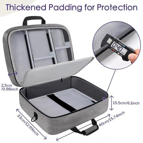 Mimoqk Audio Mixer Carrying Case | Adjustable Cable File Bag for DJ Gear | Shock-Absorbing Padded Storage for Cables, Microphones, and Other Sound Acc