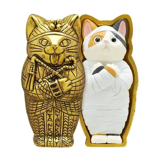 Mofusand Egyptský Faraon Mumie Kočka Oblečovací Panenka Anime Akční Figurka - Modelová Hračka s Halloweenskou Tematikou pro Sběratele